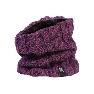 Heat Holders Womens - Ladies Thick Cable Knit Fleece Lined Neck Warmer - Purple - One Size