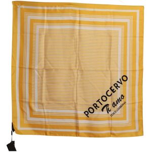 Dolce & Gabbana Womens Yellow Striped Silk Square Foulard Scarf - One Size