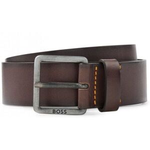 Boss Orange Jeeko Mens Leather Belt With Logo Buckle - Brown - Size 36 (Waist)