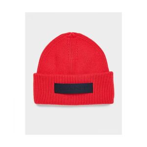 Gant Mens Accessories Ribbed Beanie In Red Polycotton - One Size
