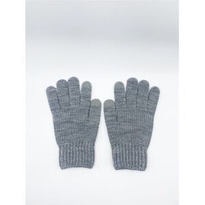 Svnx Mens Ribbed Knitted Gloves - Grey - One Size