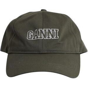 Ganni Pre-Owned Womens Software Cap In Khaki Green Cotton - One Size