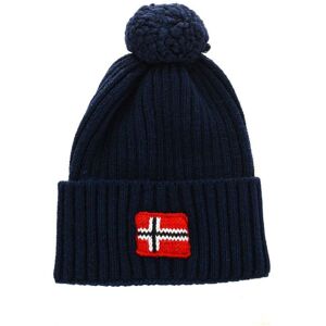 Napapijri Mens Knitted Hat With Pom Pom On Top Np0a4gbv Man - Blue - One Size