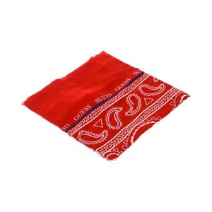 Guess Mens Printed Scarf With Frayed Contours Am8764mod03 Man - Red Rayon - One Size