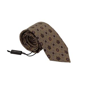 Dolce & Gabbana Mens Fantasy Print Silk Adjustable Necktie - Beige - One Size