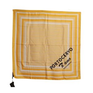 Dolce & Gabbana Womens Yellow Striped Silk Square Foulard Scarf - One Size