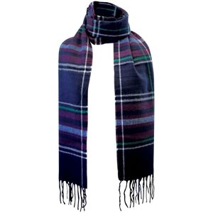 Sock Snob Ladies / Womens Knitted Checked Tartan Fashion Warm Winter Scarf - Blue - One Size