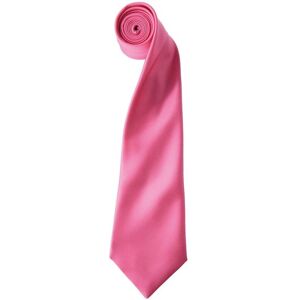 Premier Mens Plain Satin Tie (Narrow Blade) (Fuchsia) - One Size