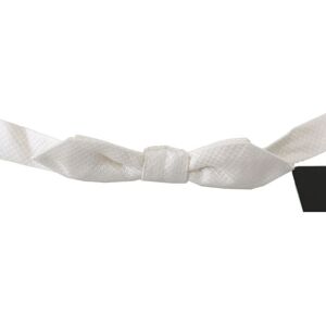 Dolce & Gabbana Mens Silk Adjustable Neck Bow Tie - White - One Size