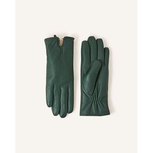 Accessorize Faux Fur Leather Gloves Green Sm/med Female