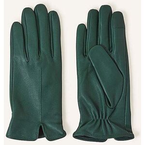 Accessorize Touchscreen Leather Gloves Green M/L female