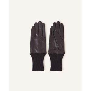 Accessorize Leather Cuff Gloves Black M/L female