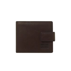 Savile Row Company Chocolate Leather Classic Tab Coin Wallet - Men