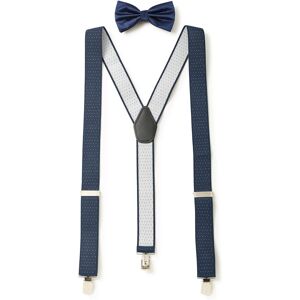 Savile Row Company Navy Spotted Braces & Bow Tie Set - Men