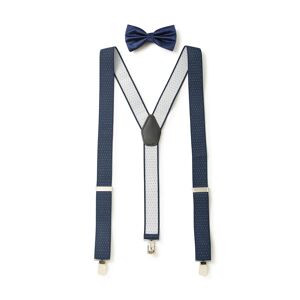 Savile Row Company Navy Spotted Braces & Bow Tie Set - Men