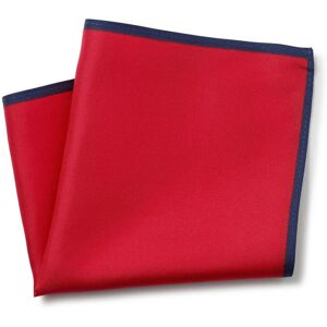 Savile Row Company Red Navy Border Silk Pocket Square - Men