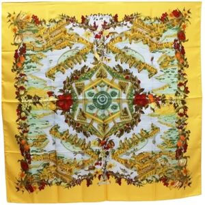Hermès Vintage , Pre-owned Silk scarves ,Yellow unisex, Sizes: ONE SIZE