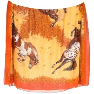 Hermès Vintage , Pre-owned Cotton scarves ,Orange female, Sizes: ONE SIZE