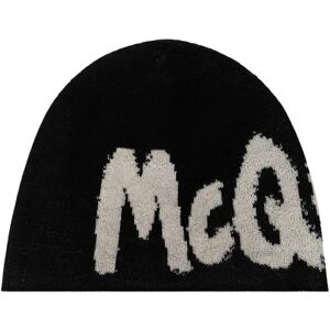 Alexander McQueen , Wool beanie with logo ,Black male, Sizes: M