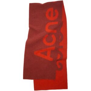 Acne Studios , Magenta Red Jacquard Logo Wool Scarf ,Red unisex, Sizes: ONE SIZE