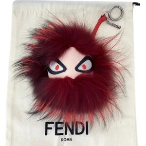 Fendi Vintage , Pre-owned Red fur Fendi keyring ,Red unisex, Sizes: ONE SIZE