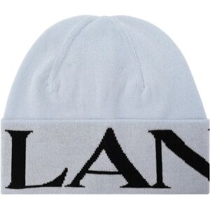 Lanvin , Blue Wool Beanie with Logo Detail ,Blue female, Sizes: ONE SIZE