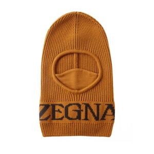 Ermenegildo Zegna , Techmerino Logo Wool Balaclava ,Brown male, Sizes: ONE SIZE