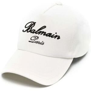 Balmain , White Cotton Cap ,White male, Sizes: ONE SIZE