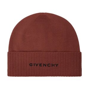 Givenchy , Brown Wool Ribbed Trims Hat ,Brown male, Sizes: ONE SIZE