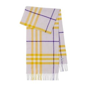 Burberry , Lilac Checked Cashmere Scarf ,Multicolor female, Sizes: ONE SIZE