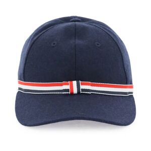 Thom Browne , Thom browne baseball cap in wool flannel ,Blue unisex, Sizes: M