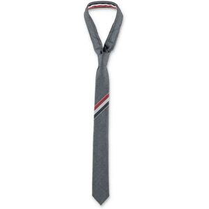 Thom Browne , Men's Accessories Ties Dark Grey Ss24 ,Gray male, Sizes: ONE SIZE