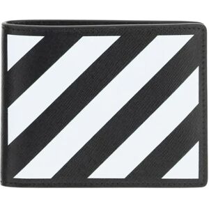 Off White , Diagonal Stripe Bifold Wallet in Black ,Multicolor male, Sizes: ONE SIZE