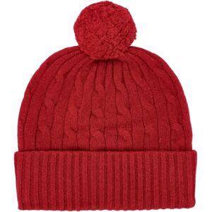 Ralph Lauren , Red Cable Knit Beanie with Pom-Pom ,Red female, Sizes: ONE SIZE