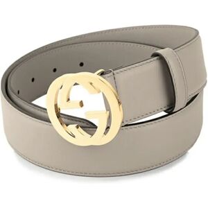 Gucci , Gray Leather Moon Model Belt ,Gray male, Sizes: 100 CM