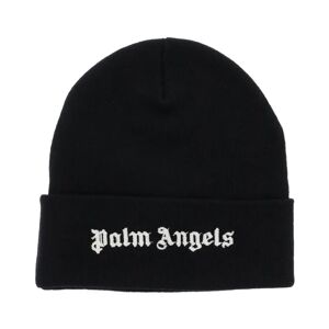Palm Angels , Embroidered Logo Beanie Hat ,Black female, Sizes: ONE SIZE