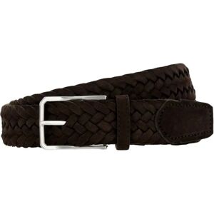 Canali , Brown Suede Braided Detail Silver Belt ,Brown male, Sizes: 105 CM, 85 CM, 110 CM, 115 CM, 100 CM