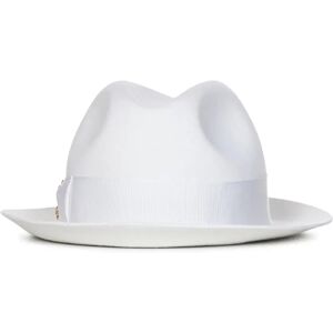 Elie Saab , White Felt Nila Hat with Jeweled Monogram ,White female, Sizes: M