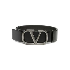 Valentino , Silver Vlogo Signature Belt ,Black male, Sizes: 90 CM, 105 CM