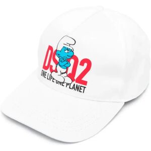 Dsquared2 , Grumpy Smurfs Logo Baseball Cap ,White female, Sizes: ONE SIZE