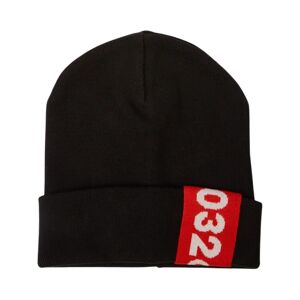 032c , Logo Tape Beanie Hat ,Black male, Sizes: ONE SIZE