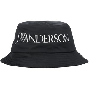 JW Anderson , Stylish Black Bucket Hat with Logo ,Black male, Sizes: ONE SIZE, S