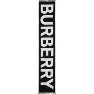 Burberry , Black Logo Jacquard Wool Scarf ,Black male, Sizes: ONE SIZE