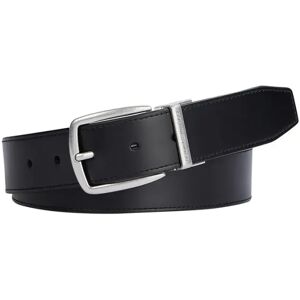 Tommy Hilfiger , Classic Leather Belt Black Silver ,Black male, Sizes: 110 CM, 95 CM, 105 CM, 100 CM, 90 CM