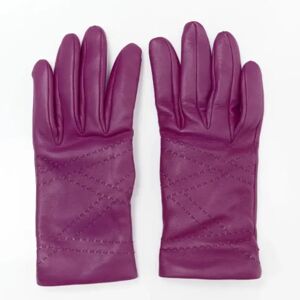 Hermès Vintage , Pre-owned Leather gloves ,Purple female, Sizes: ONE SIZE