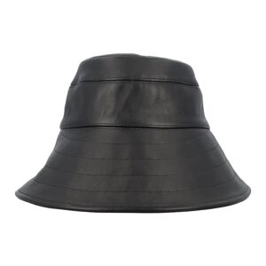 The Attico , Black Leather Bucket Hat - Elegant and Stylish ,Black female, Sizes: S