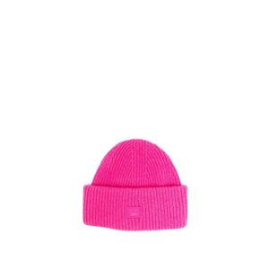 Acne Studios , Fuchsia Face Logo Wool Hat ,Pink unisex, Sizes: ONE SIZE