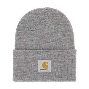 Carhartt Wip , Carhartt wip beanie hat with logo patch ,Gray male, Sizes: ONE SIZE