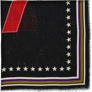 Givenchy , Black Star Print Cashmere Silk Scarf ,Black female, Sizes: ONE SIZE