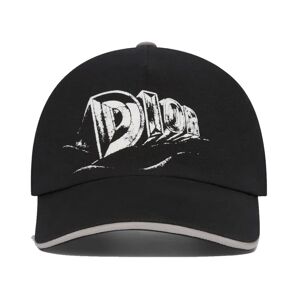 Dior , Signature Baseball Cap Gray Leather ,Black male, Sizes: M